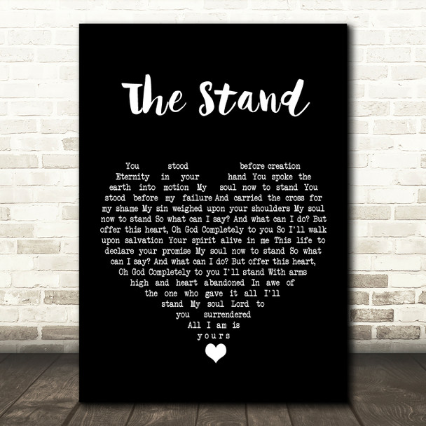 Hillsong United The Stand Black Heart Song Lyric Wall Art Print