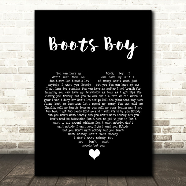 Langhorne Slim Boots Boy Black Heart Song Lyric Wall Art Print