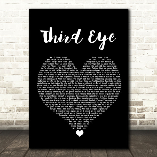 Tool Third Eye Black Heart Song Lyric Wall Art Print