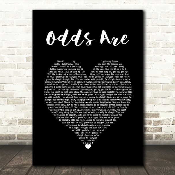 Barenaked Ladies Odds Are Black Heart Song Lyric Wall Art Print