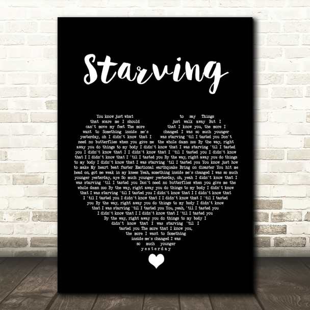 Hailee Steinfeld Starving Black Heart Song Lyric Wall Art Print