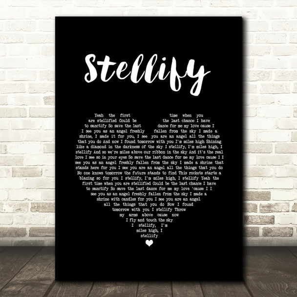 Ian Brown Stellify Black Heart Song Lyric Wall Art Print