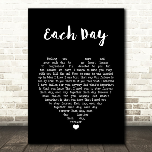 Simply Red Each Day Black Heart Song Lyric Wall Art Print