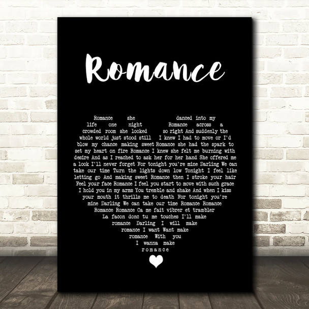 David Cassidy Romance Black Heart Song Lyric Wall Art Print
