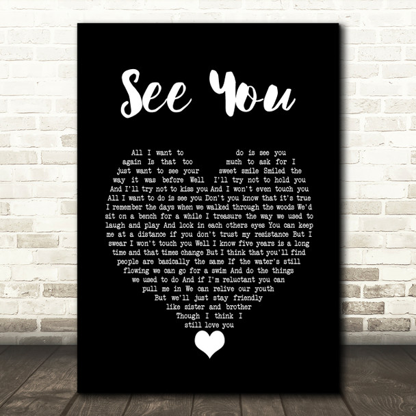 Depeche Mode See You Black Heart Song Lyric Wall Art Print