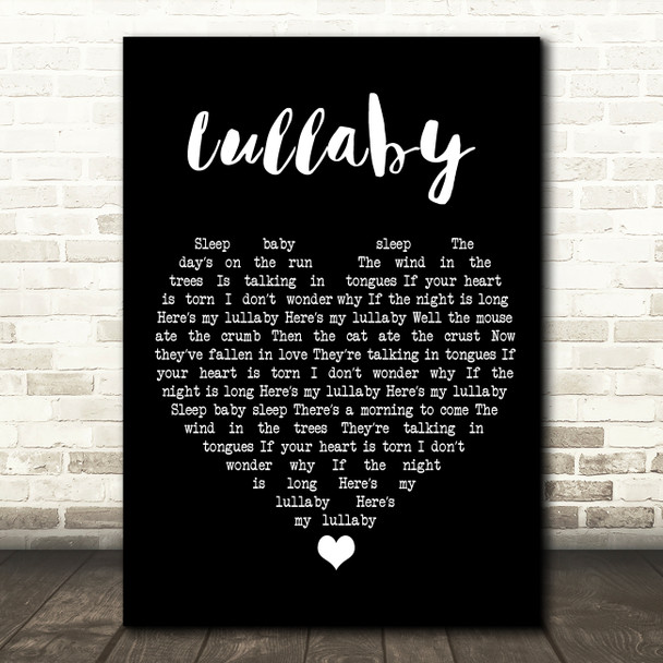 Leonard Cohen Lullaby Black Heart Song Lyric Wall Art Print