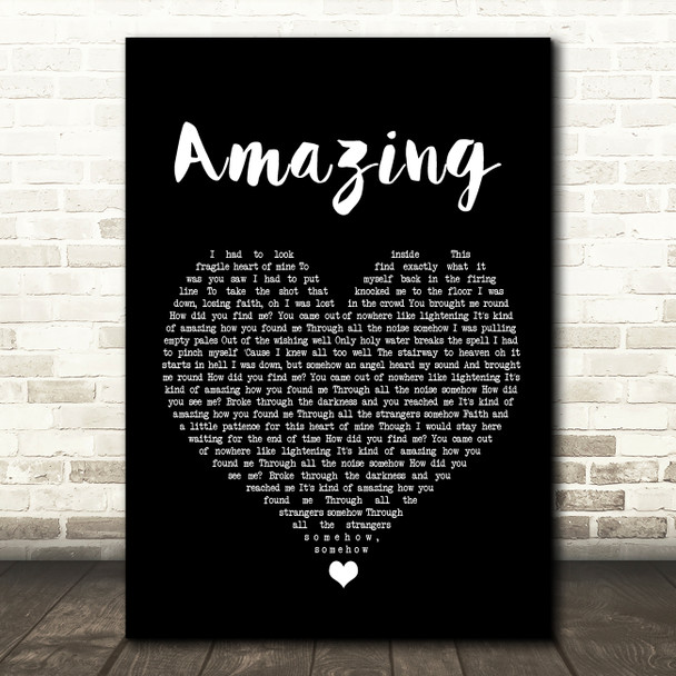 Matt Cardle Amazing Black Heart Song Lyric Wall Art Print