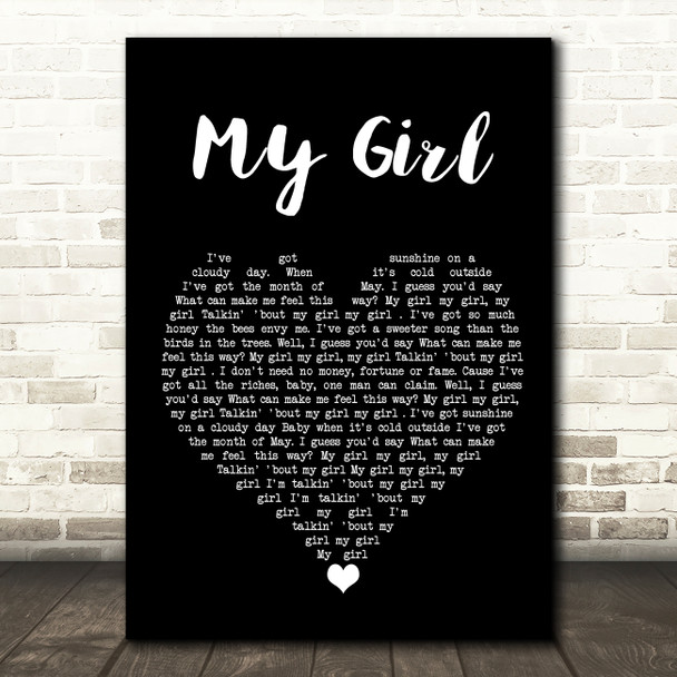 The Overtones My Girl Black Heart Song Lyric Wall Art Print