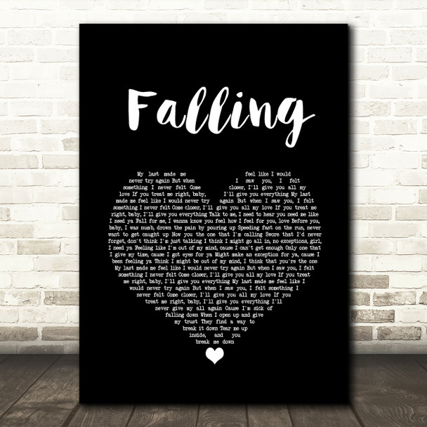 Trevor Daniel Falling Black Heart Song Lyric Wall Art Print