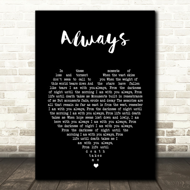 Killswitch Engage Always Black Heart Song Lyric Wall Art Print