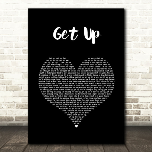 Shinedown Get Up Black Heart Song Lyric Wall Art Print