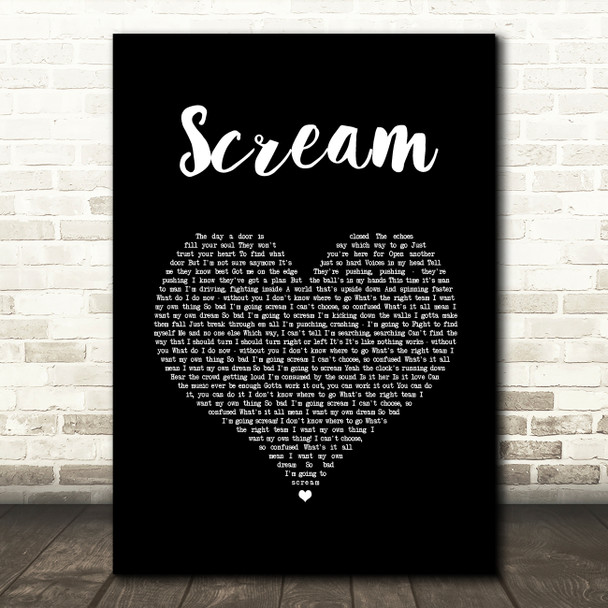 Zac Efron Scream Black Heart Song Lyric Wall Art Print