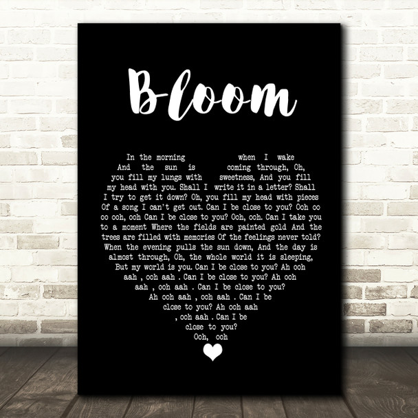 The Paper Kites Bloom Black Heart Song Lyric Wall Art Print
