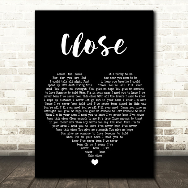 Westlife Close Black Heart Song Lyric Wall Art Print