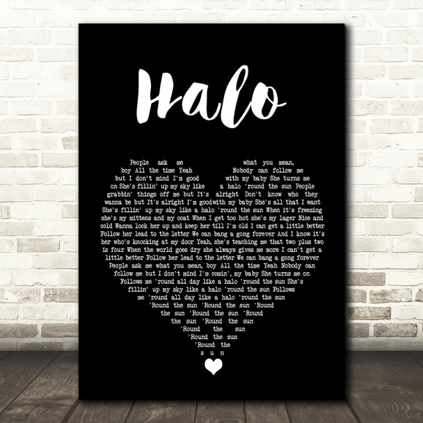 Liam Gallagher Halo Black Heart Song Lyric Wall Art Print