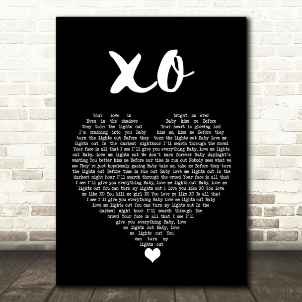 John Mayer XO Black Heart Song Lyric Wall Art Print