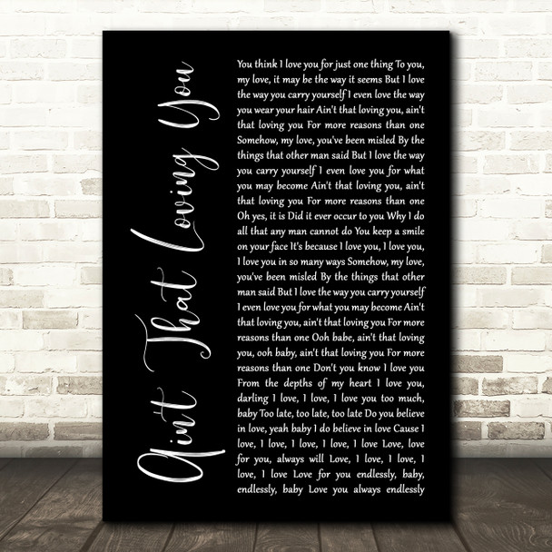 Beres Hammond & U Roy Ain't That Loving You Black Script Song Lyric Wall Art Print