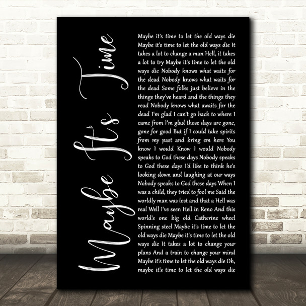 Bradley Cooper Maybe It's Time Black Script Song Lyric Wall Art Print