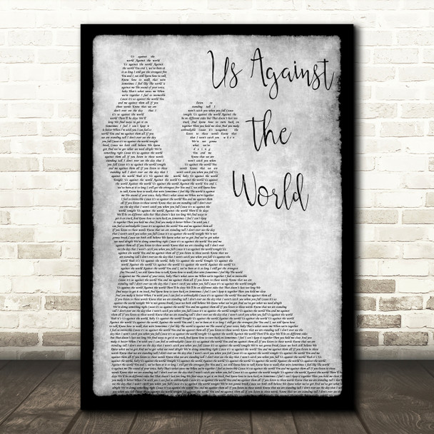 Westlife Us Against The World Grey Man Lady Dancing Song Lyric Wall Art Print