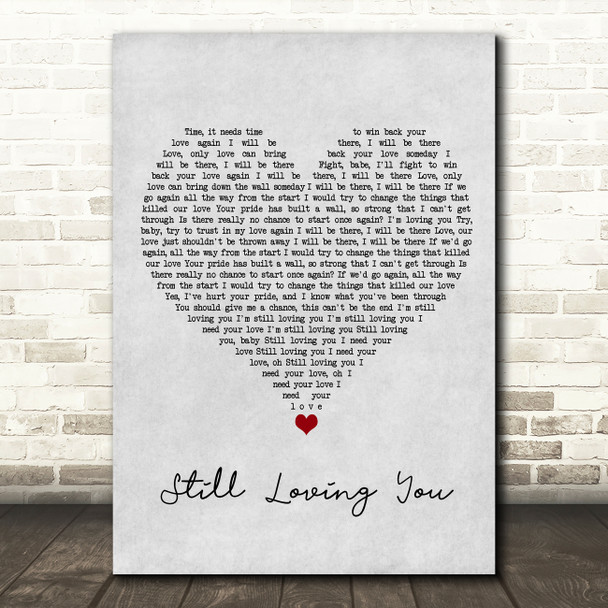 Scorpions Still Loving You Grey Heart Song Lyric Wall Art Print