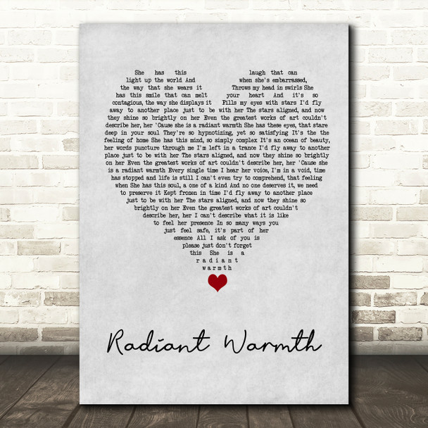 Miki Ratsula Radiant Warmth Grey Heart Song Lyric Wall Art Print