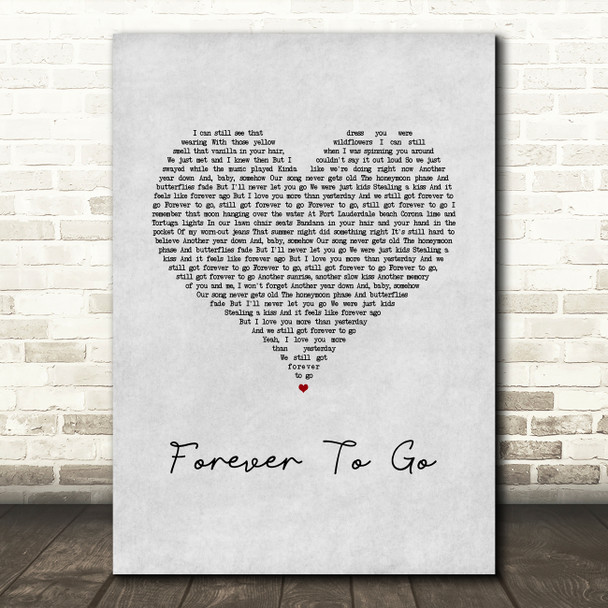 Chase Rice Forever To Go Grey Heart Song Lyric Wall Art Print
