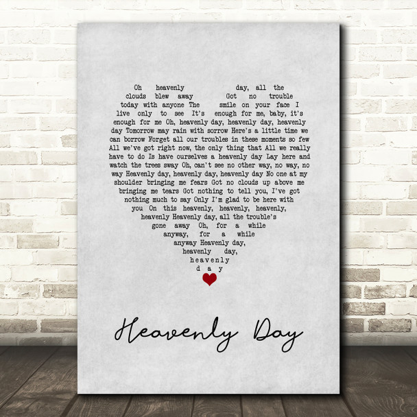 Patty Griffin Heavenly Day Grey Heart Song Lyric Wall Art Print