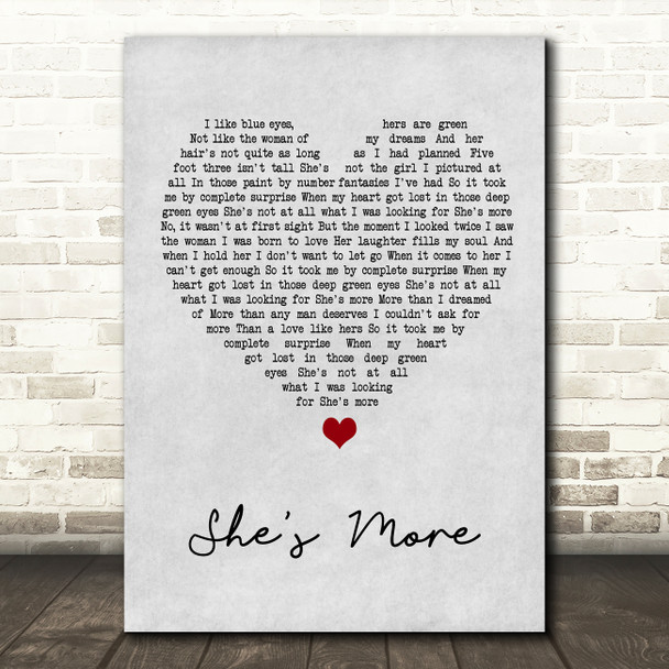Andy Griggs She's More Grey Heart Song Lyric Wall Art Print