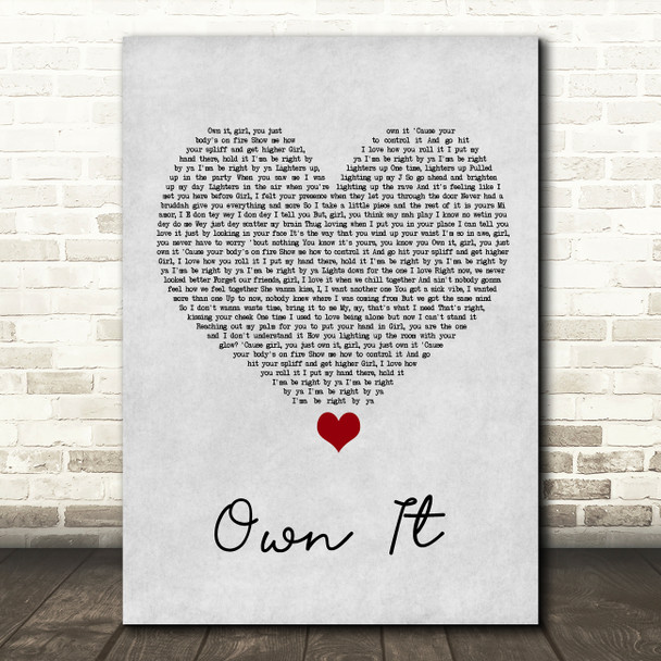 Stormzy Own It Grey Heart Song Lyric Wall Art Print