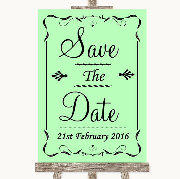 Green Save The Date Personalized Wedding Sign