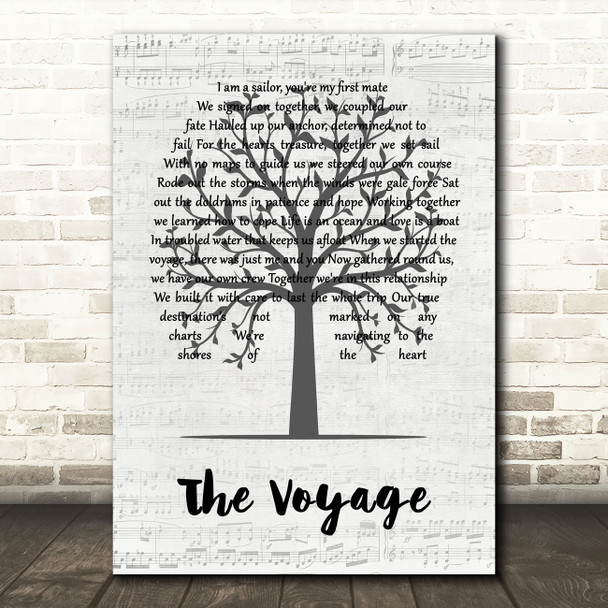 Christy Moore The Voyage Music Script Tree Song Lyric Wall Art Print