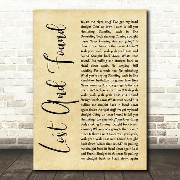 Feeder Lost And Found Rustic Script Song Lyric Wall Art Print