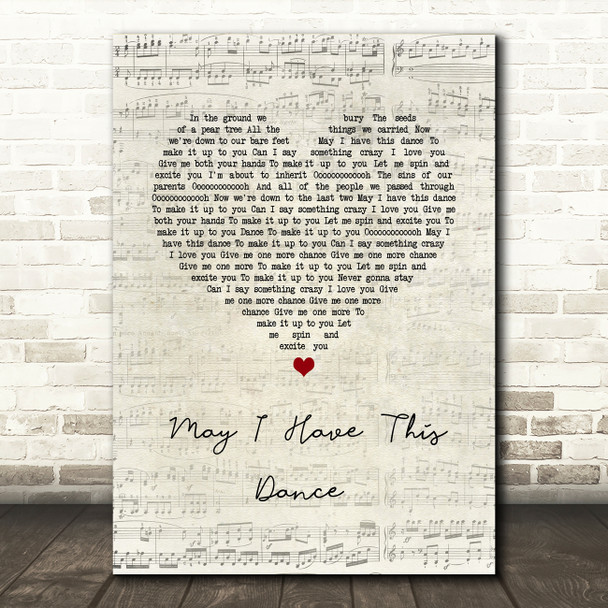 Francis And The Lights May I Have This Dance Script Heart Song Lyric Wall Art Print