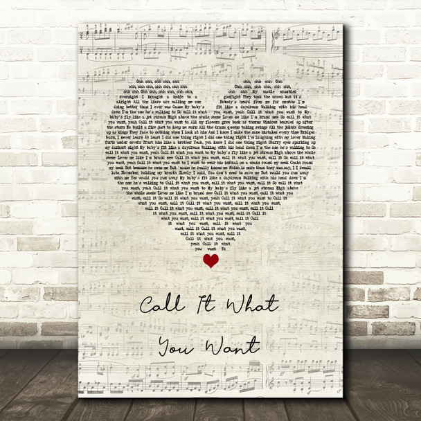 Taylor Swift Call It What You Want Script Heart Song Lyric Wall Art Print