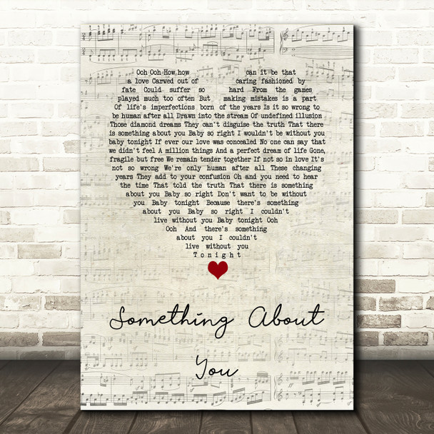 Level 42 Something About You Script Heart Song Lyric Wall Art Print
