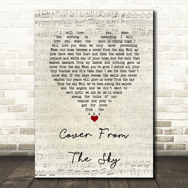 Deacon Blue Cover From The Sky Script Heart Song Lyric Wall Art Print