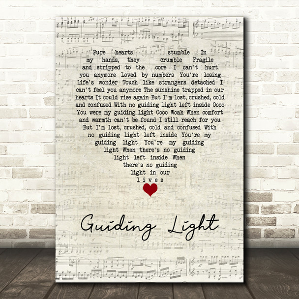 Muse Guiding Light Script Heart Song Lyric Wall Art Print