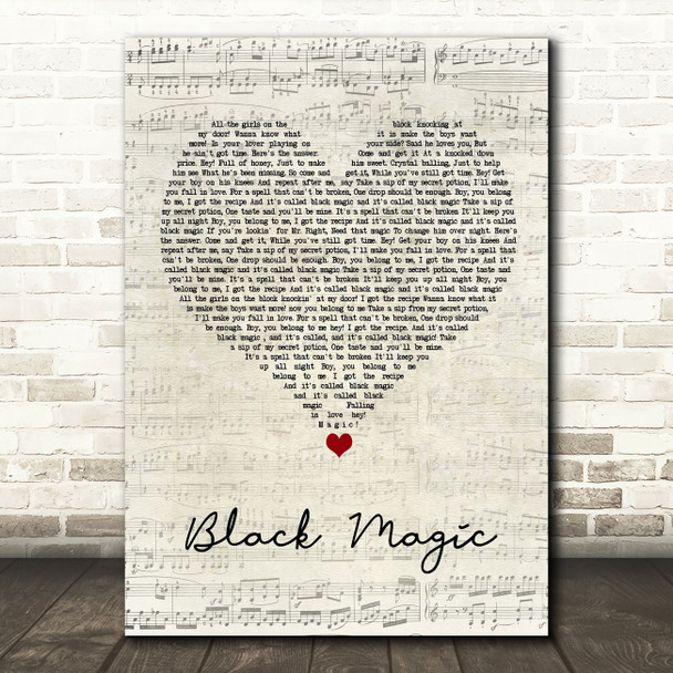 Little Mix Black Magic Script Heart Song Lyric Wall Art Print