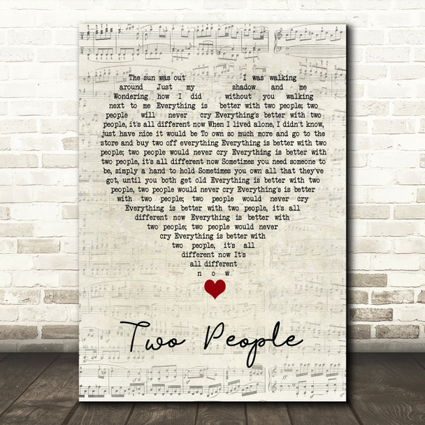 Caroline Spence Robby Hecht Two People Script Heart Song Lyric Wall Art Print