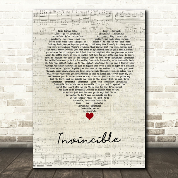 Chris Perez Best I can Script Heart Song Lyric Wall Art Print