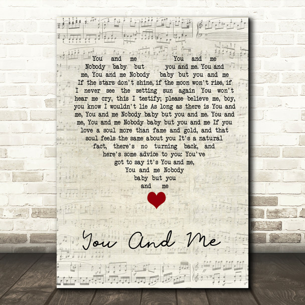 Penny And The Quarters You And Me Script Heart Song Lyric Wall Art Print