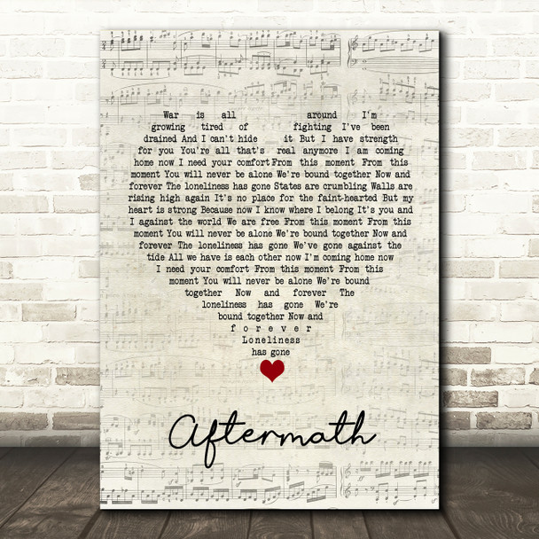Muse Aftermath Script Heart Song Lyric Wall Art Print
