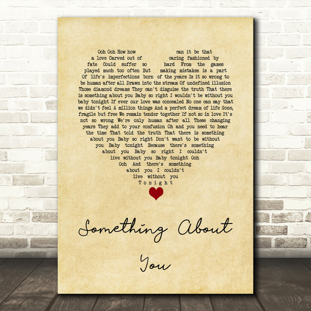 Level 42 Something About You Vintage Heart Song Lyric Wall Art Print