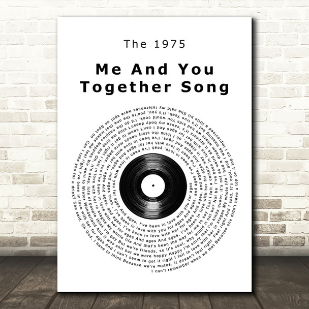 The 1975 Me And You Together Song Vinyl Record Song Lyric Wall Art Print