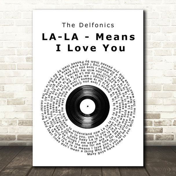 The Delfonics LA-LA - Means I Love You Vinyl Record Song Lyric Wall Art Print