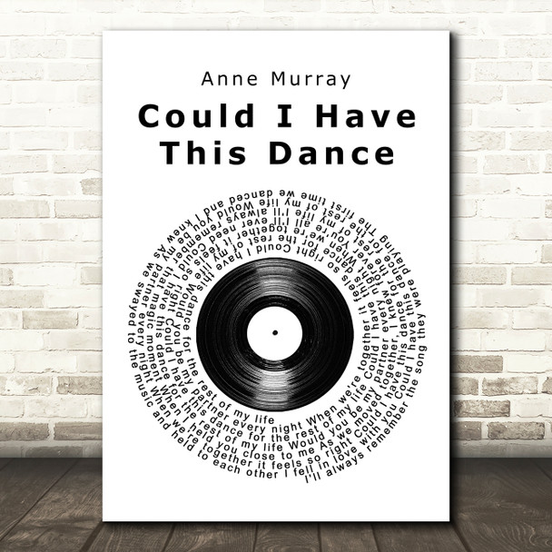 Anne Murray Could I Have This Dance Vinyl Record Song Lyric Wall Art Print