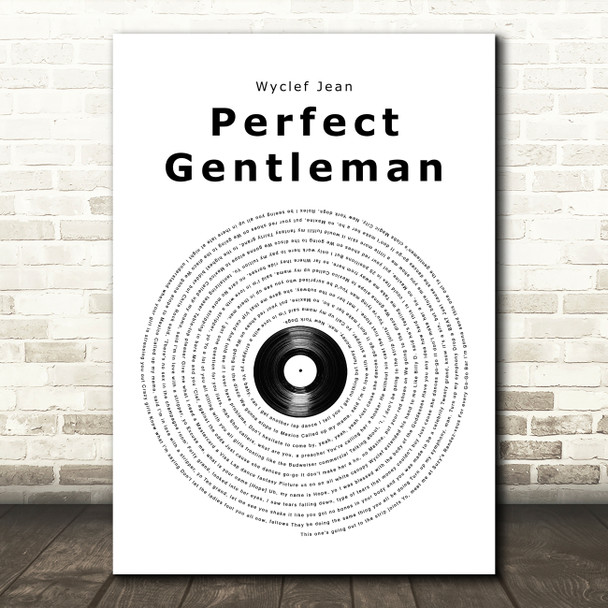 Wyclef Jean Perfect Gentleman Vinyl Record Song Lyric Wall Art Print