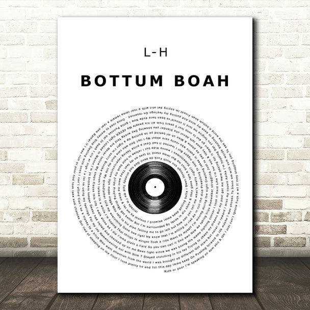 L-H BOTTUM BOAH Vinyl Record Song Lyric Wall Art Print