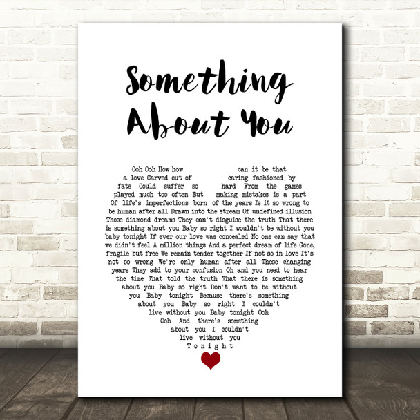 Level 42 Something About You White Heart Song Lyric Wall Art Print