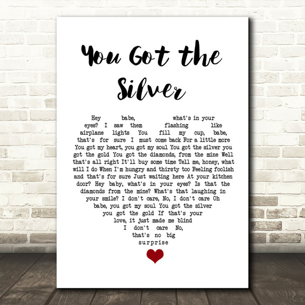 The Rolling Stones You Got the Silver White Heart Song Lyric Wall Art Print